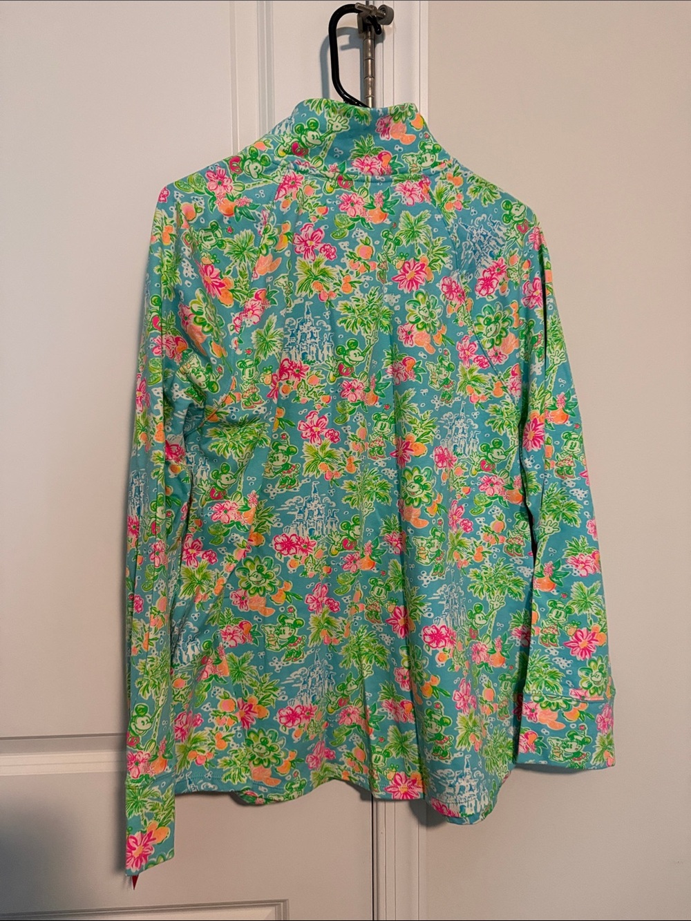 Lilly Pulitzer/Disney Turquoise Floral Half-Zip Popover - Picture 3 of 5